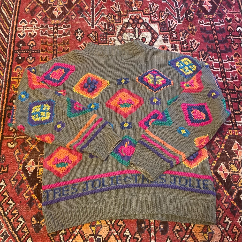 Vintage Textured Hand Knit Sweater